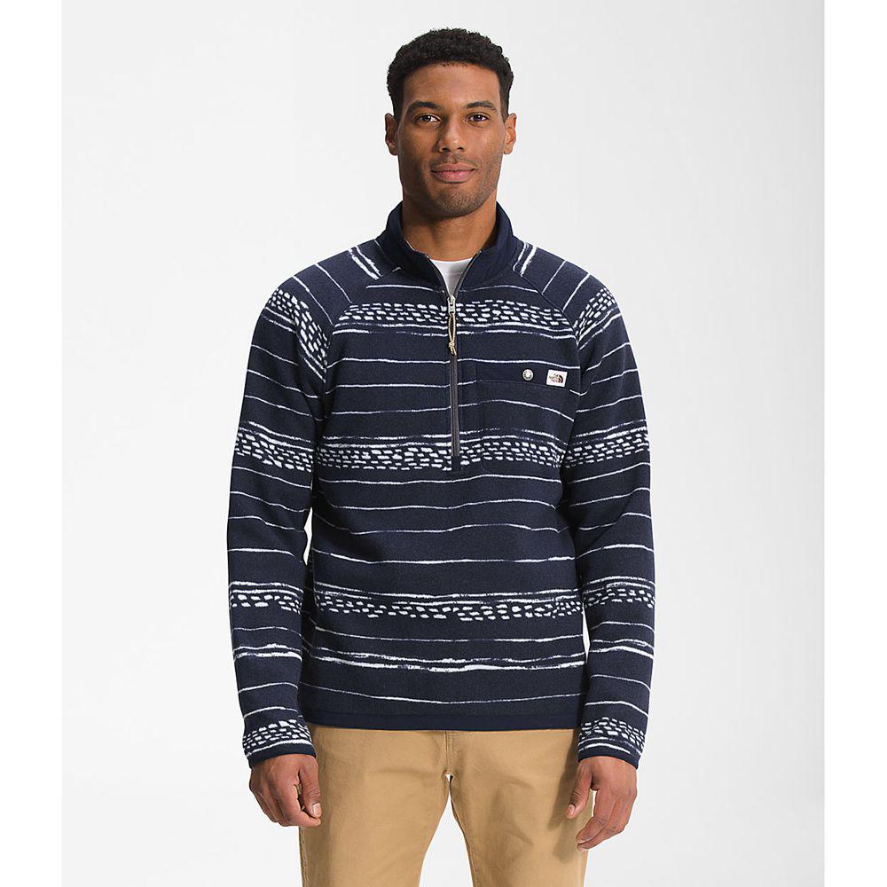 The North Face Printed Gordon Lyons ¼ Zip Ανδρικα Pullover - Σκουρο Μπλε (JRIB53786)